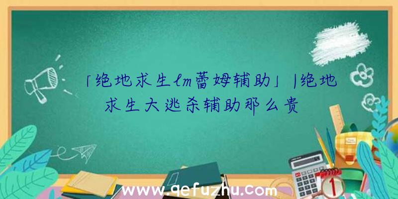 「绝地求生lm蕾姆辅助」|绝地求生大逃杀辅助那么贵